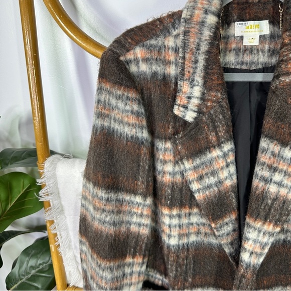 Anthropologie Maeve Brown Brushed Plaid Blazer sz L - Picture 8 of 10